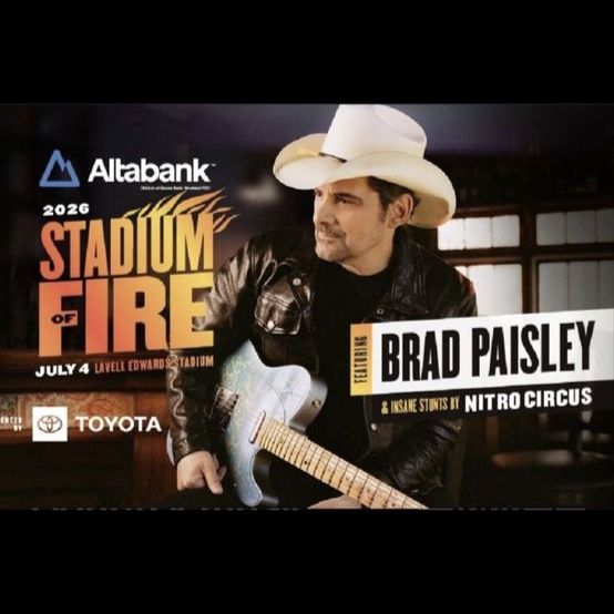 2 tickets Brad Paisley & Nitro Circus Concert Ticket - Stadium of Fire 2026 - Lavell Edwards Stadium