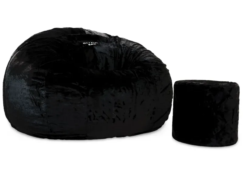 Octane Brand Pod 4ft Black LoveSac with Ottoman