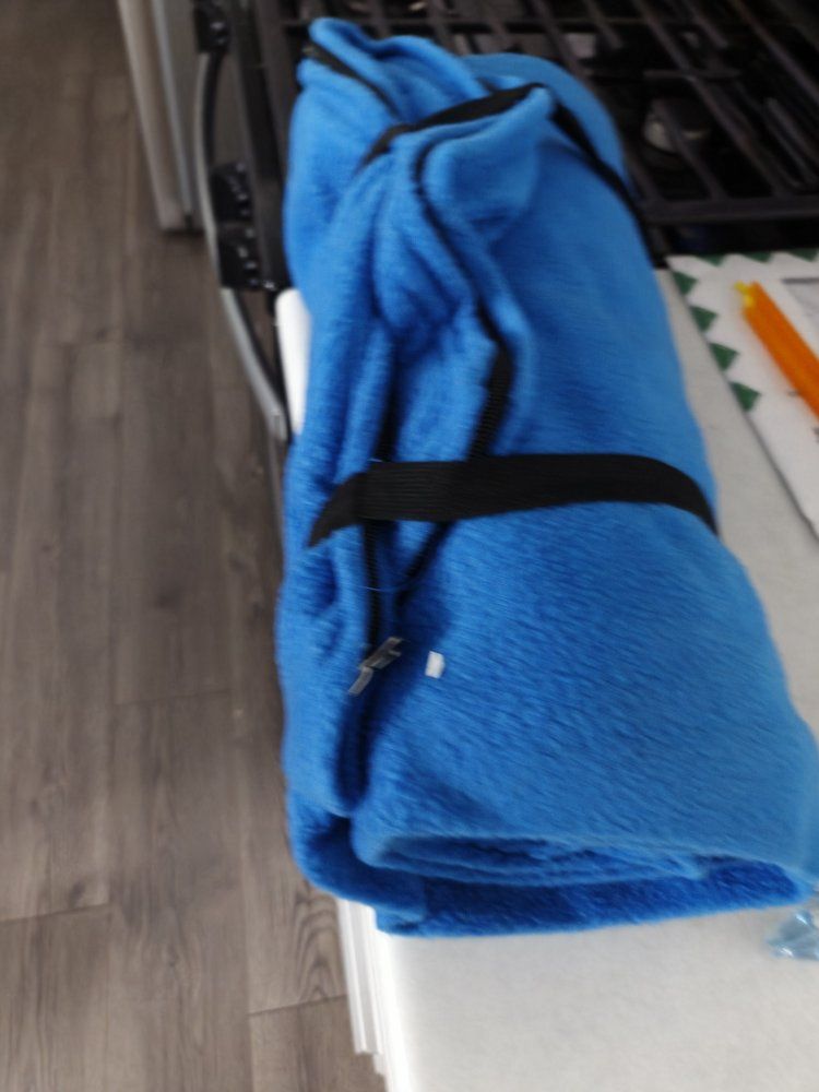 Blue Fleece Blanket with Carry Strap - Soft & Portable sleeping bag insert