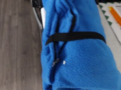 Blue Fleece Blanket with Carry Strap - Soft & Portable sleeping bag insert