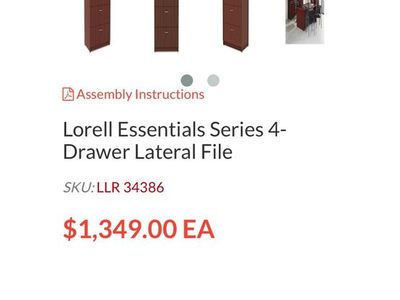 Lorell 4-Drawer Lateral File Cabinet - Mahogany