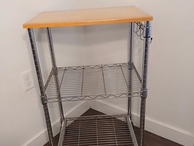 Rolling Wire Shelf Cart - 21x15x35