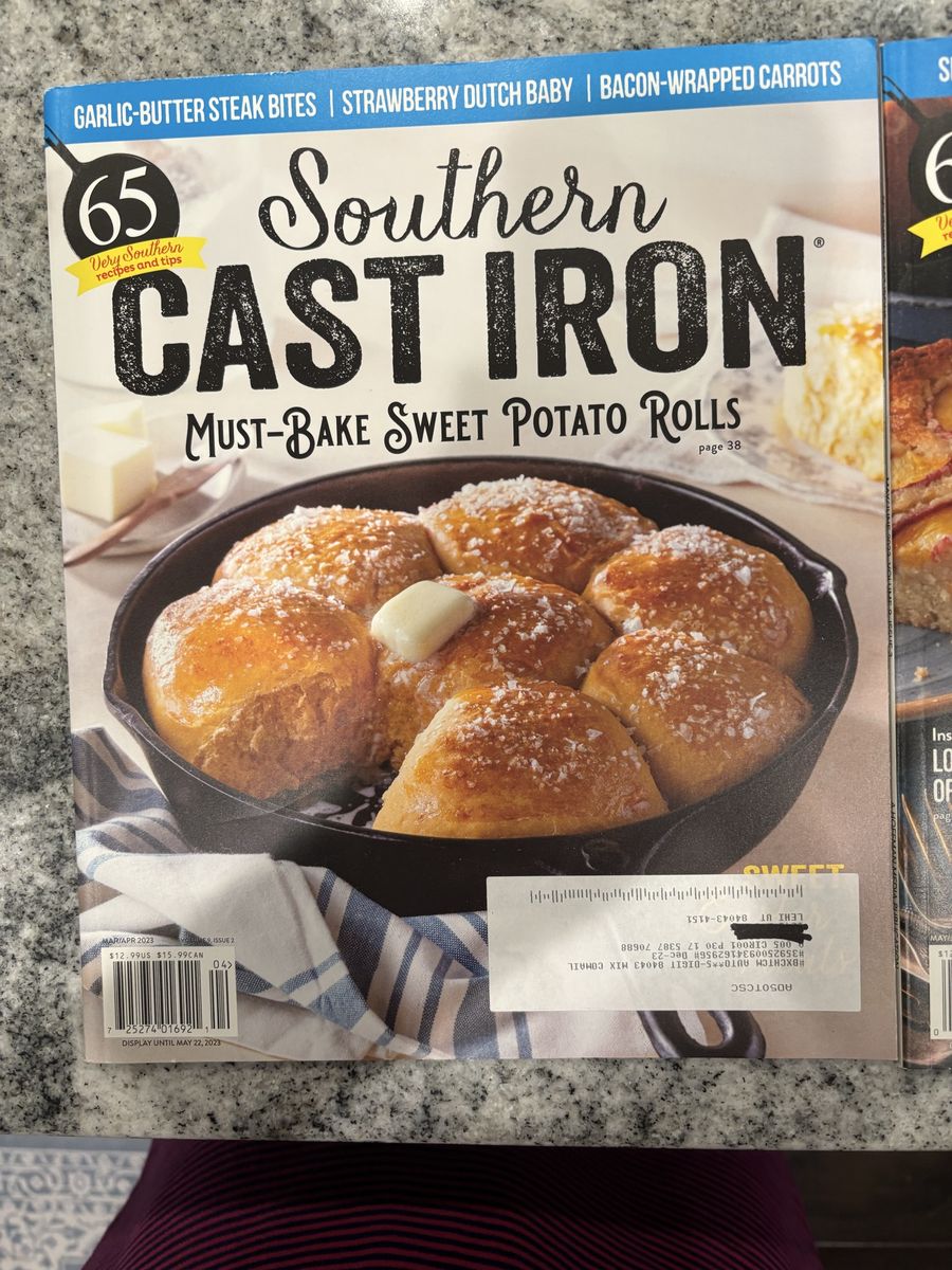 4 issues of 2023 Southern Cast Iron magazine, complete recipes to cook in your cast iron pans