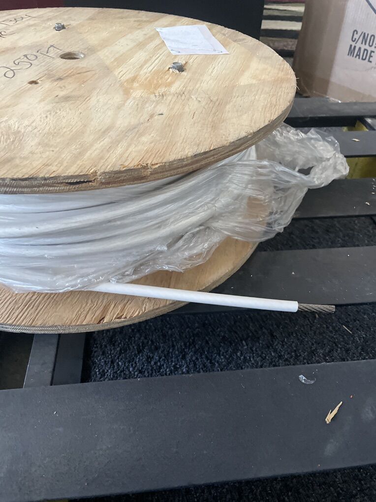 1/4-3/8 7x7 White Vinyl-Coated Aircraft Cable