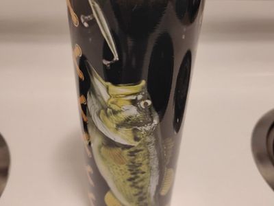 Fishing Tumbler with Lid - Tackle Knowledge & Fish Graphics