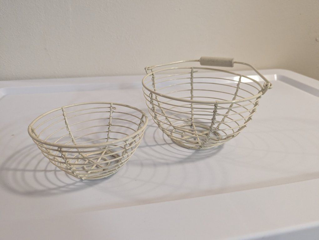 cute set of two wire cream Easter baskets