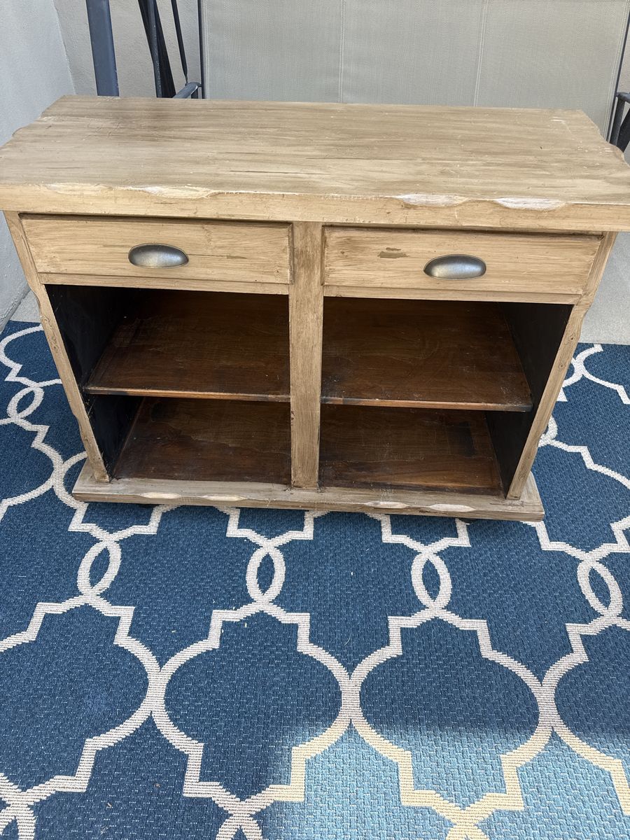 Rustic Wood Storage Chest with Drawers & Shelves - Versatile Sideboard/Cabinet