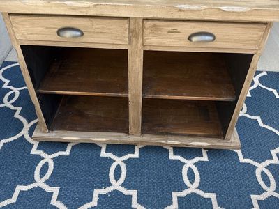 Rustic Wood Storage Chest with Drawers & Shelves - Versatile Sideboard/Cabinet
