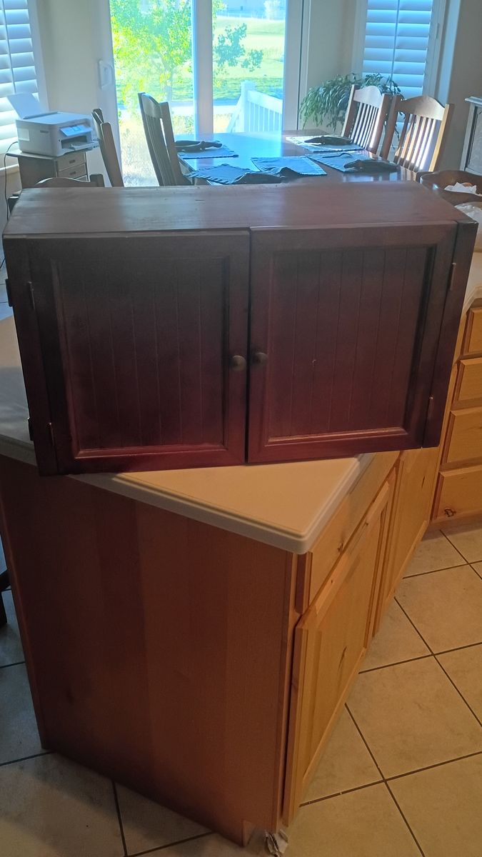 Portable Wooden cabinet with drawers and shelves inside
