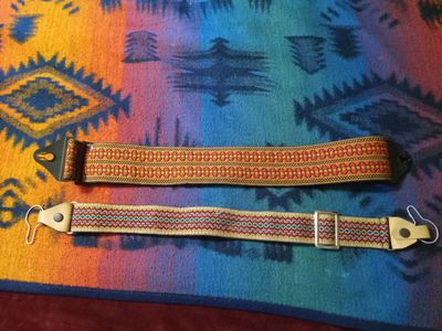 Vintage Woven Guitar Straps - Set of 2 Geometric Pattern