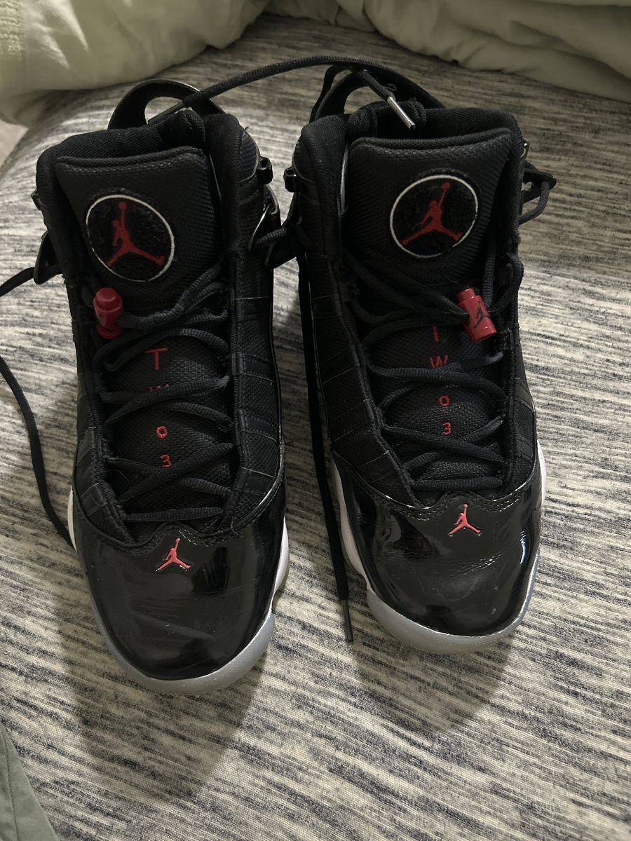 New* Jordan 6 Rings, Black/Gym Red-White, Size 9