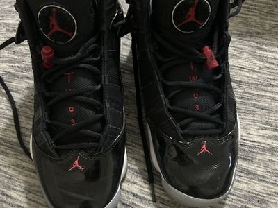 New* Jordan 6 Rings, Black/Gym Red-White, Size 9