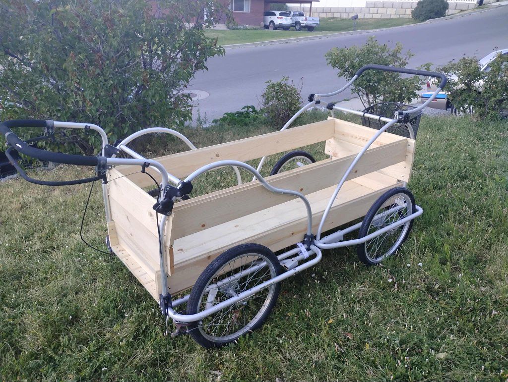 Custom Heavy-Duty Stroller Wagon - Large Wooden Utility Cart Rock Solid DIY Build