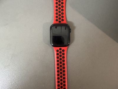 Apple Watch SE 44mm (GPS) - Space Gray w/ Red Nike-Style Band