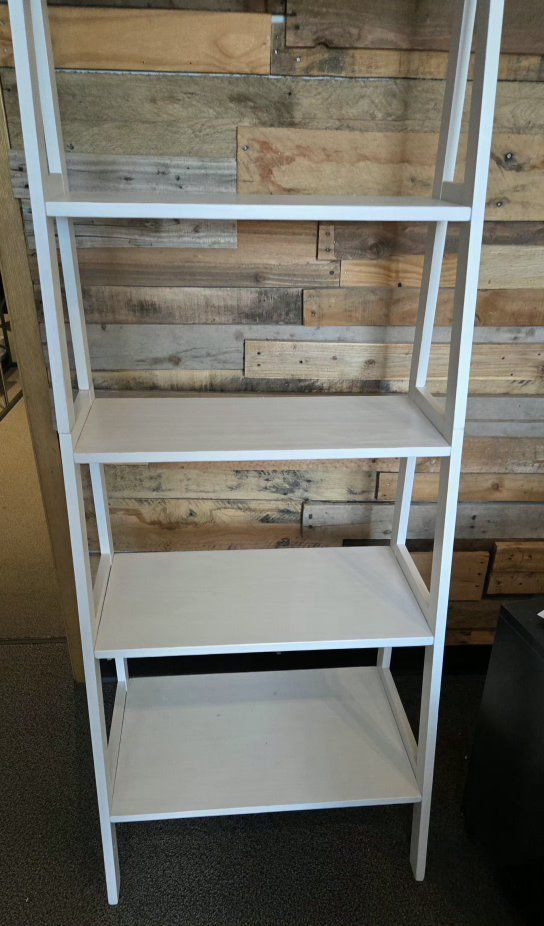 White Wooden 4-Tier Ladder Bookshelf Open Display Shelving Unit Brand New 