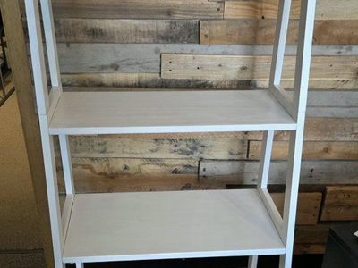 White Wooden 4-Tier Ladder Bookshelf Open Display Shelving Unit Brand New