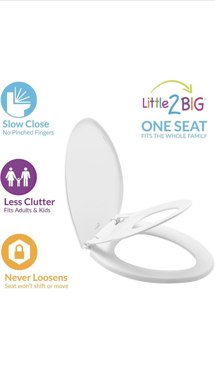 *NEW* Little 2 BIG Built-In Potty Training Toilet Seat for Elongated Toilets