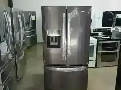 NEW WHIRLPOOL 25 C FT BLACK STAINLESS FRENCH DOOR