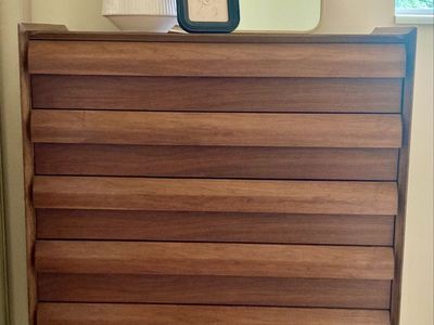 Vintage Lane Mid-Century Modern Walnut Gentleman’s Tallboy Dresser