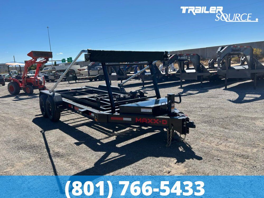 Maxx-D ROX Bumper Pull Roll Off Dumpster Trailer 7x14 14K Electric Tarp