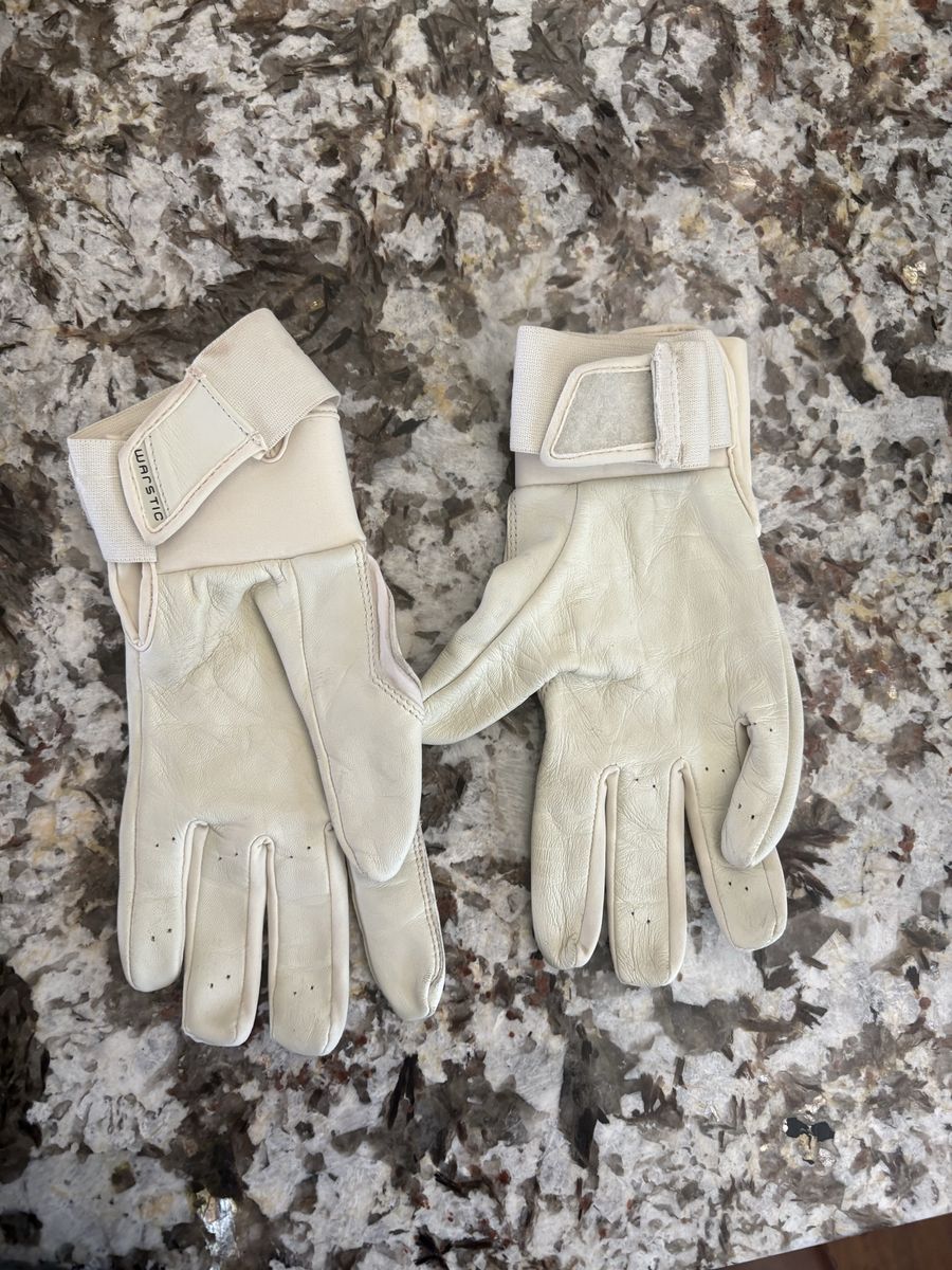 Battle Batting Gloves White Adult Size