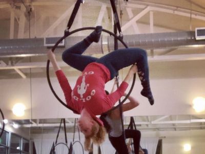34" Double Point Aerial Lyra Hoop with Swivel & 6ft Span Set