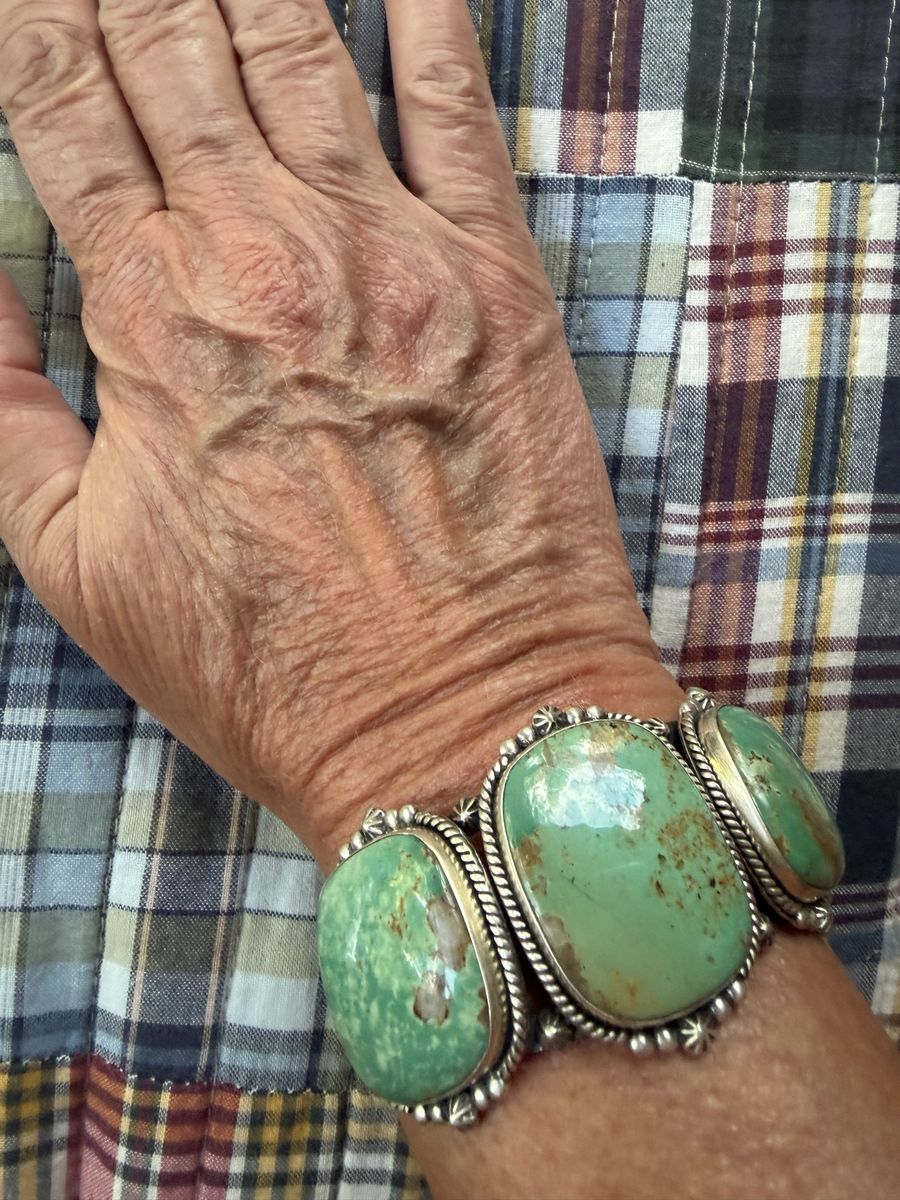 Sterling Native American Style Turquoise Cuff Bracelet