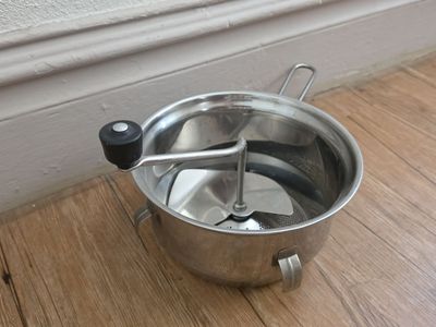 Stainless Steel Food Mill with Handle - Manual Strainer & Masher