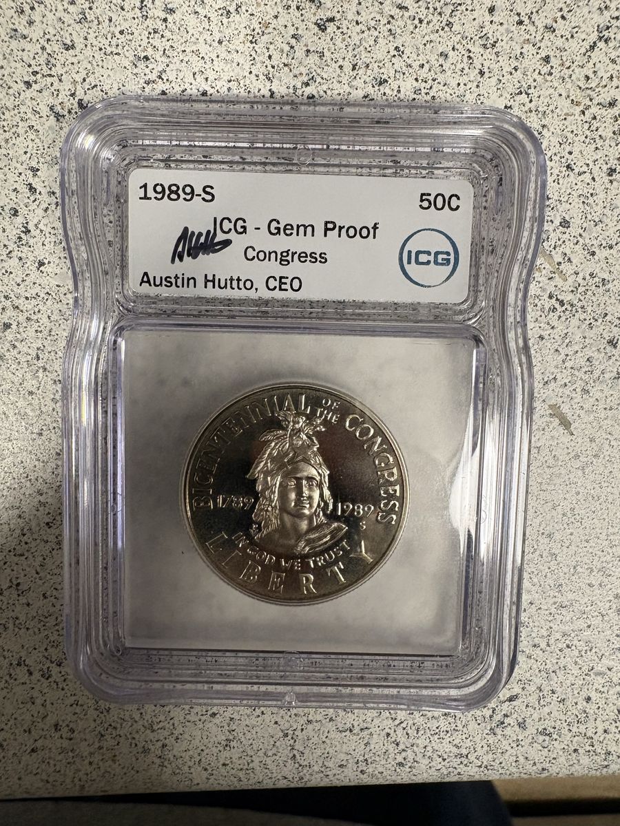 1989-S Bicentennial of the Congress 50C ICG Gem Proof Graded Coin