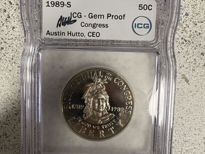 1989-S Bicentennial of the Congress 50C ICG Gem Proof Graded Coin