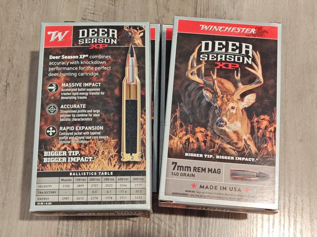 7mm Rem Mag Ammo Winchester Deer Season XP 7mm Remington Magnum 140 grain Extreme Point Polymer Tip Ammunition