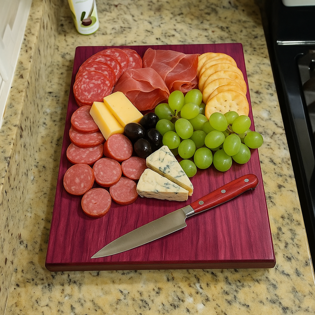 Cutting Boards in Walnut, Paduk, Purple Heart, White Oak or Red Oak.
