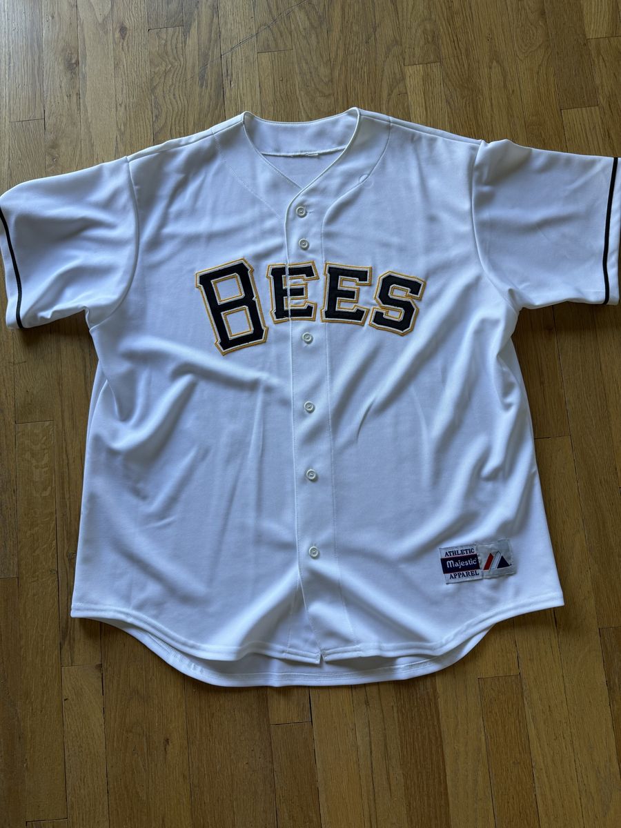 Majestic Salt Lake Bees Stitched Baseball Jersey White Size XL
