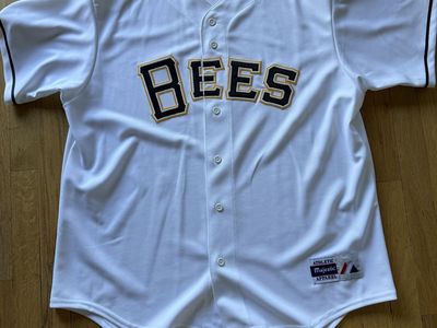 Majestic Salt Lake Bees Stitched Baseball Jersey White Size XL