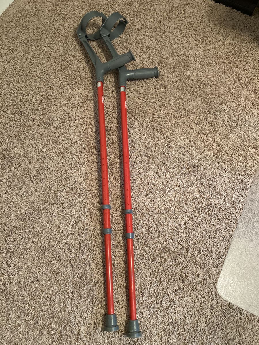 Walk Easy Forearm Crutches in Red