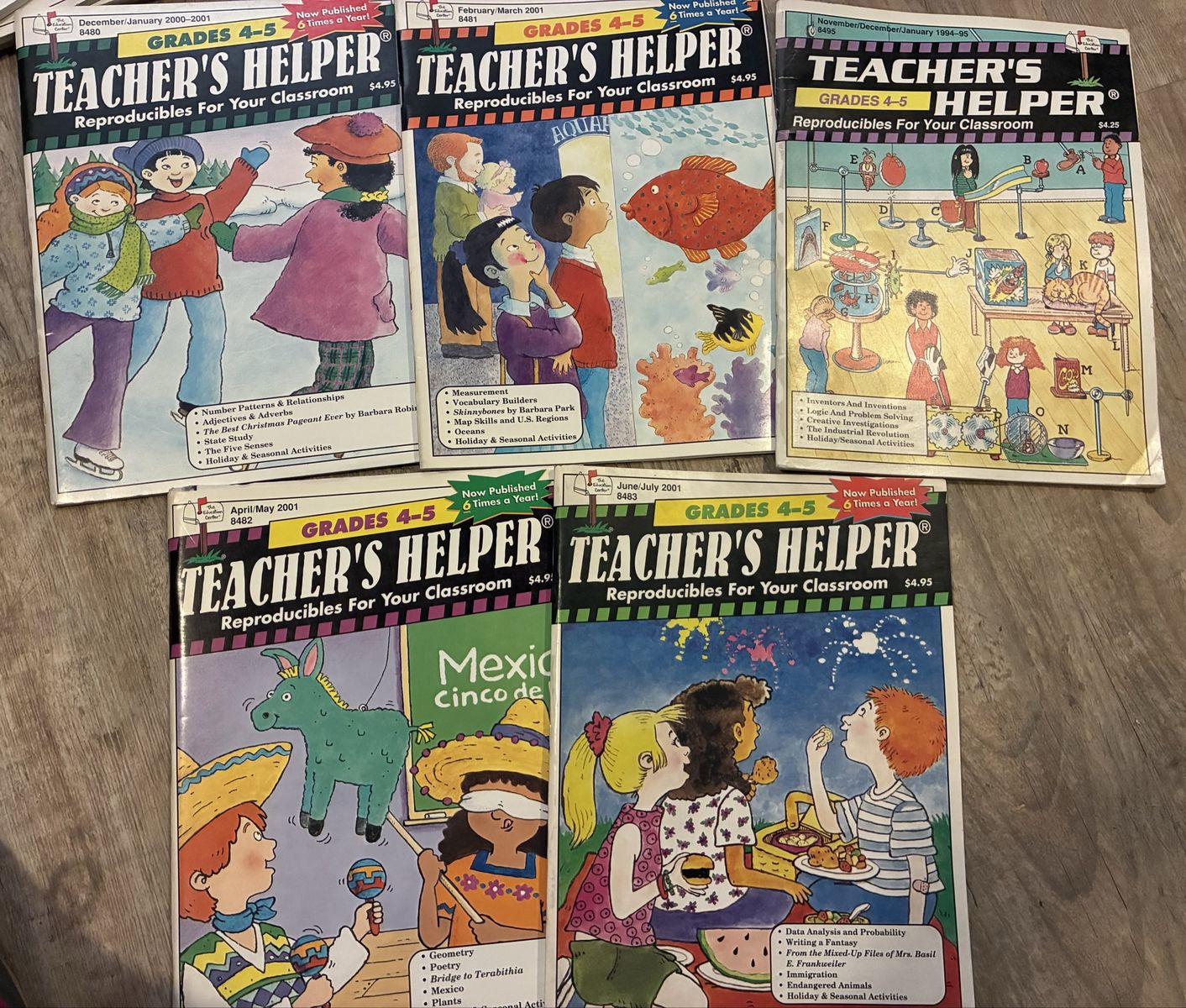 Vintage, Lot of 5, Teacher's Helper Reproducibles For Your Classroom Grades 4-5 Educational