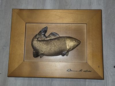 Vintage Clarence A Wells, Signed Wooden Box with Salmon