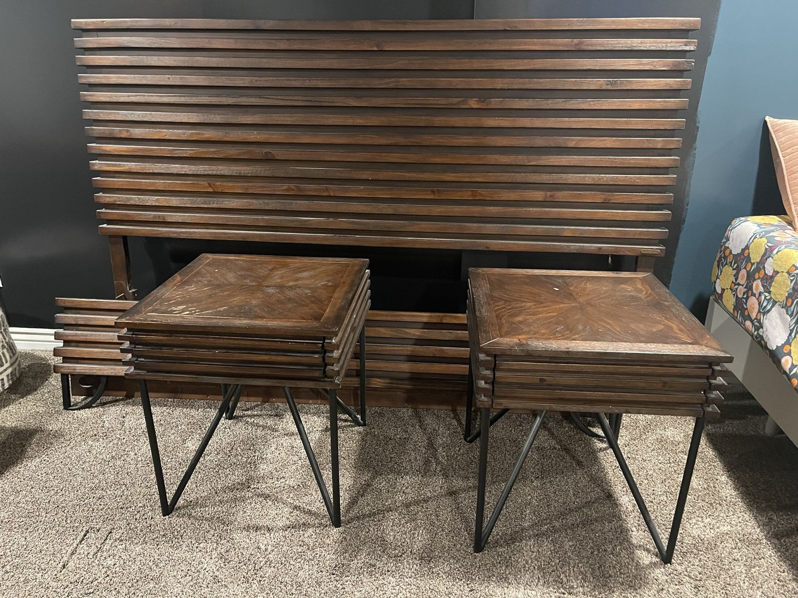 Magnolia home, BoHo, bedframe, and nightstands