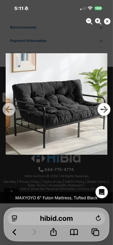 NEW 2 Maxyoyo Black Futon 6 in and a 8 in