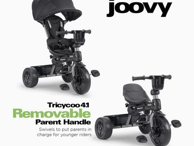 Joovy Tricycoo 4.1 Kids Tricycle 4-Stages Canopy Push TRIKE Training Convertible