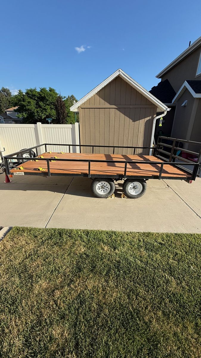 2002 Diablo 8' x 14' Tandem Axle ATV/Utility Trailer w/ Electric Brakes & Ramp