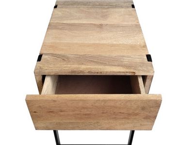 2 solid wood end tables w/ drawer