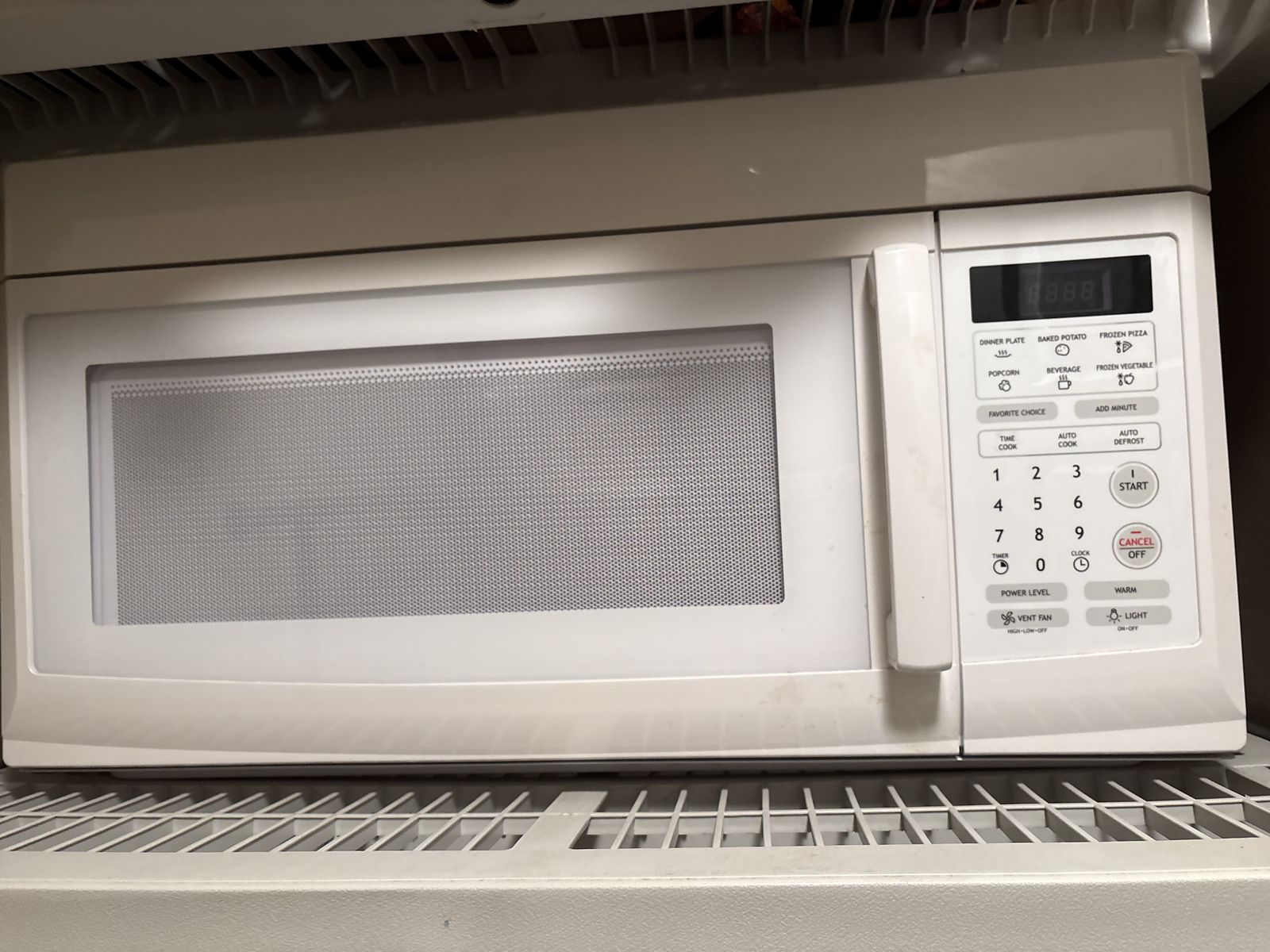 White Over-the-Range Microwave Oven with Vent Fan & Light