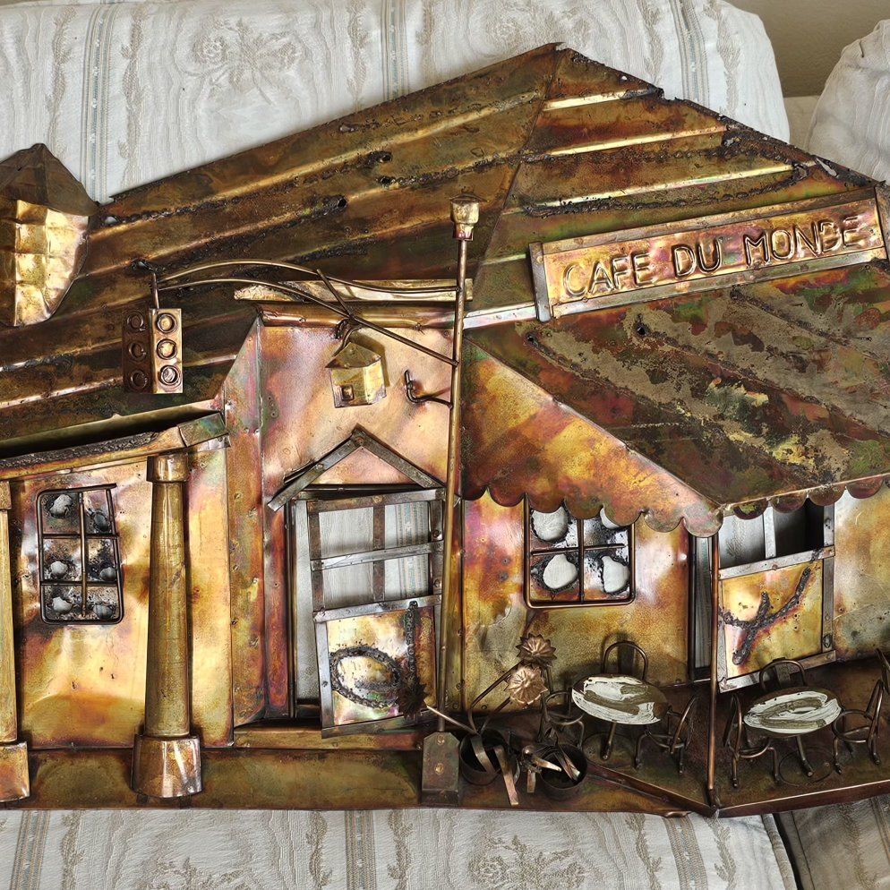 Copper Wall Hanging Art Cafe Du Monde 28.5"×16.5"