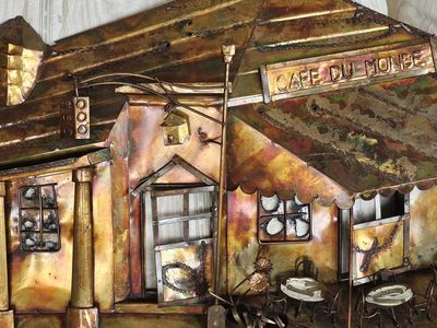 Copper Wall Hanging Art Cafe Du Monde 28.5"×16.5"