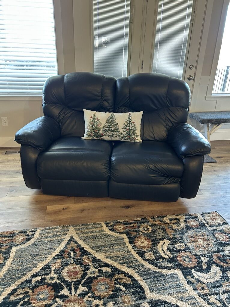 Leather Sofa & love set-Reclining