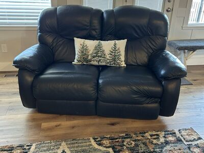 Leather Sofa & love set-Reclining