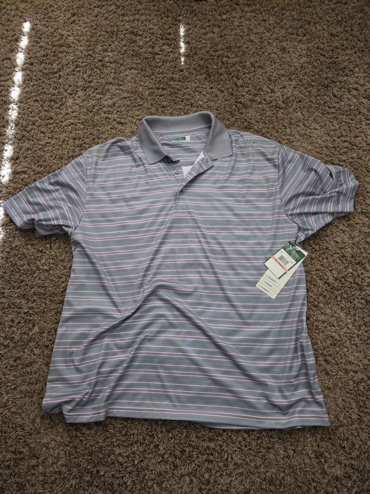 Ben Hogan Performance Men's 3XL PowerWick, PowerCool, PowerSpan Striped Golf Polo Shirt NWT