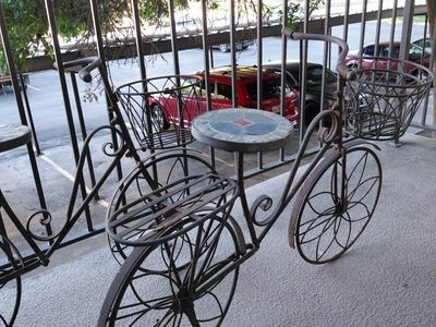 Vintage Metal Bicycle Plant Stand Decor - Outdoor/Indoor Tricycle Planter Holder