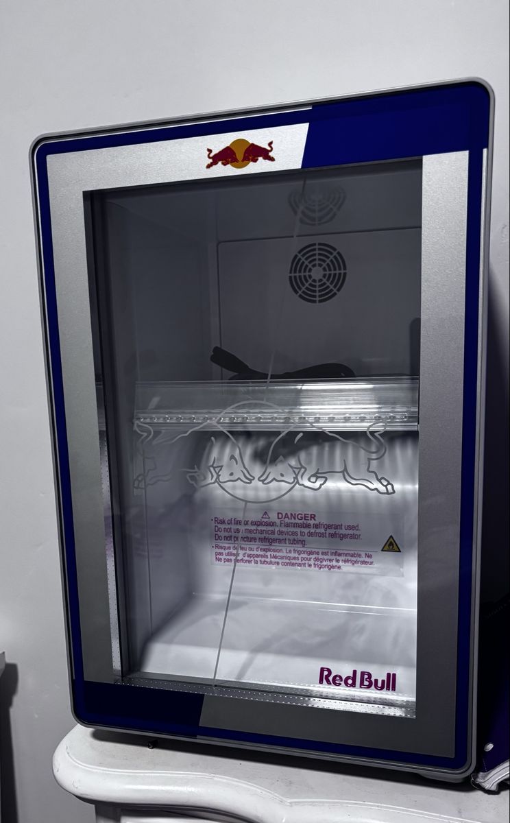 Brand New/Unused Red Bull Commercial Display Fridge – Protective Film Still On.